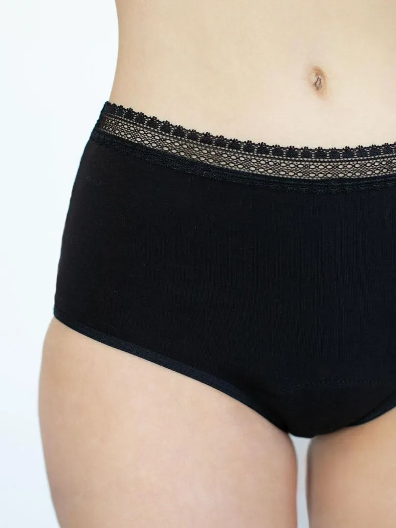 Culotte haute menstruelle BIEN ÊTRE BIO   - Gérard Pasquier - Noir Noir