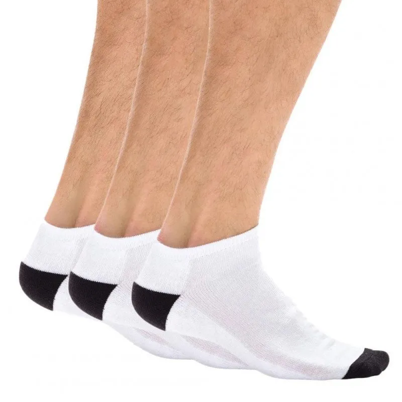 DIM Lot de 3 paires de Socquettes Homme Coton SPORT Blanc