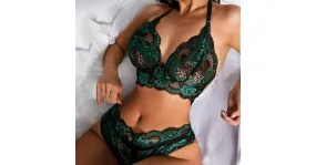 Ensemble de lingerie en dentelle transparente pour femmes