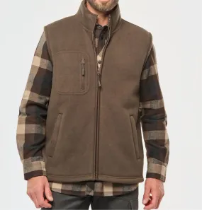 Ensemble gilet polaire intérieur sherpa et Surchemise à carreaux - homme - marron 