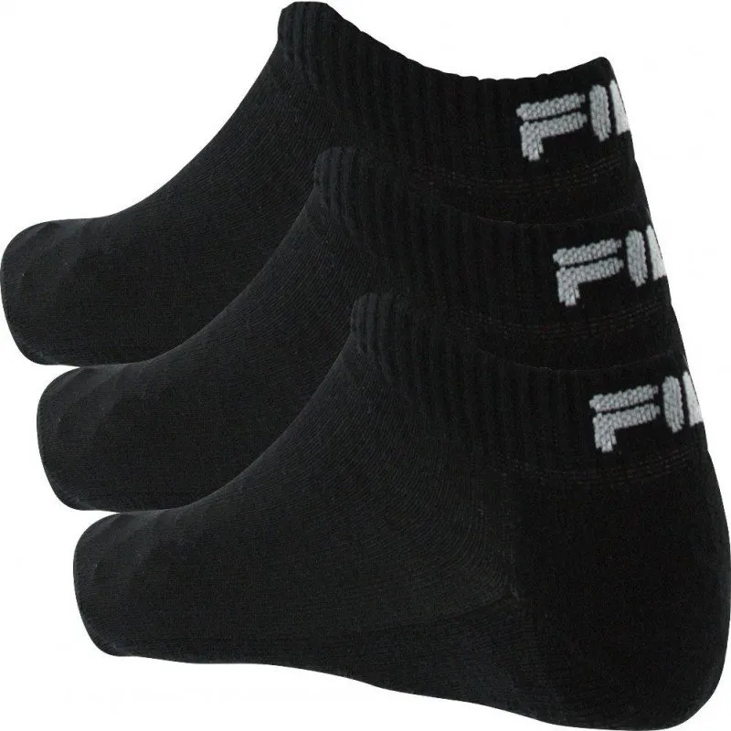 FILA Lot de 3 paires de Socquettes Homme Coton TERRY Noir