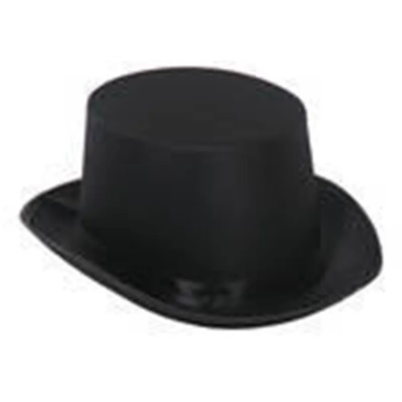 Fournisseur accessoires de fêtes, Chapeau haut de forme satin noir