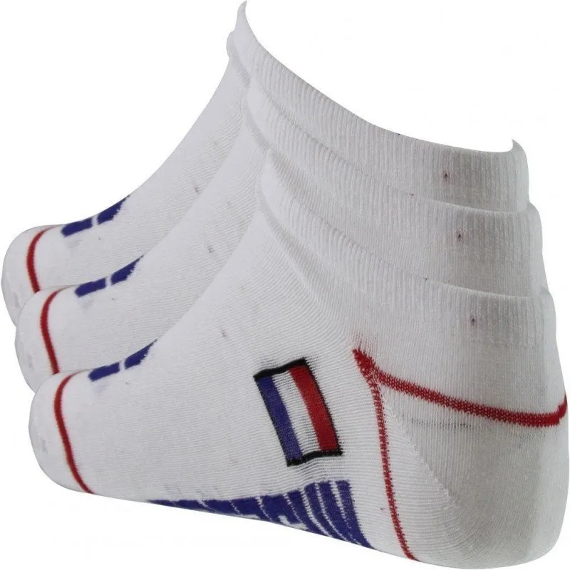 FREEGUN 3 paires de Socquettes Homme Coton EURO France Blanc