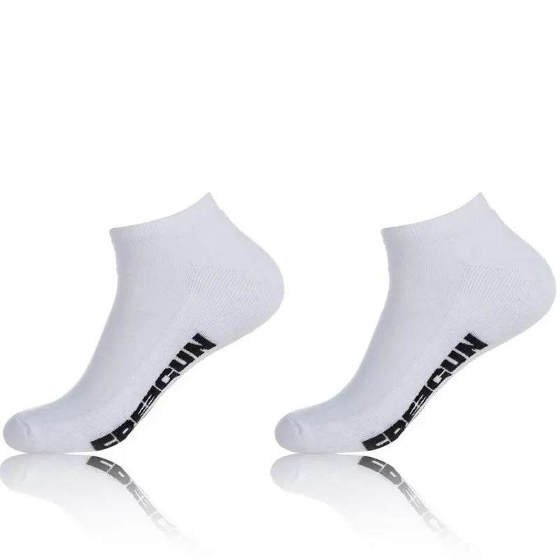 FREEGUN Lot de 2 paires de Socquettes Homme Coton TOP Blanc