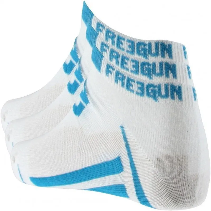 FREEGUN Lot de 3 paires de Socquettes Homme Coton CLAS Blanc Bleu