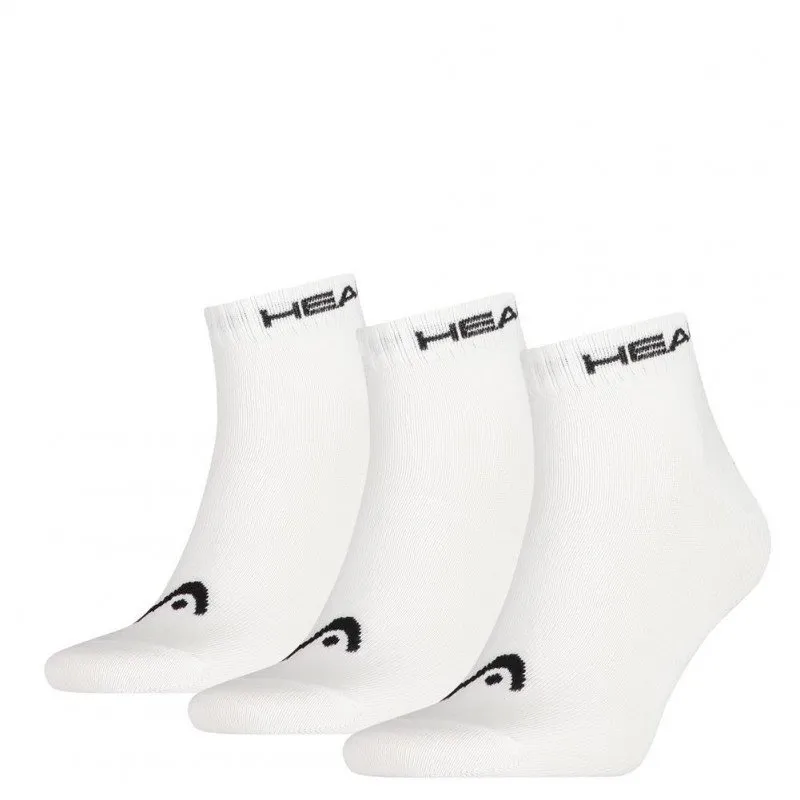 HEAD Lot de 3 paires de Socquettes Mixte Coton SNEAK Blanc