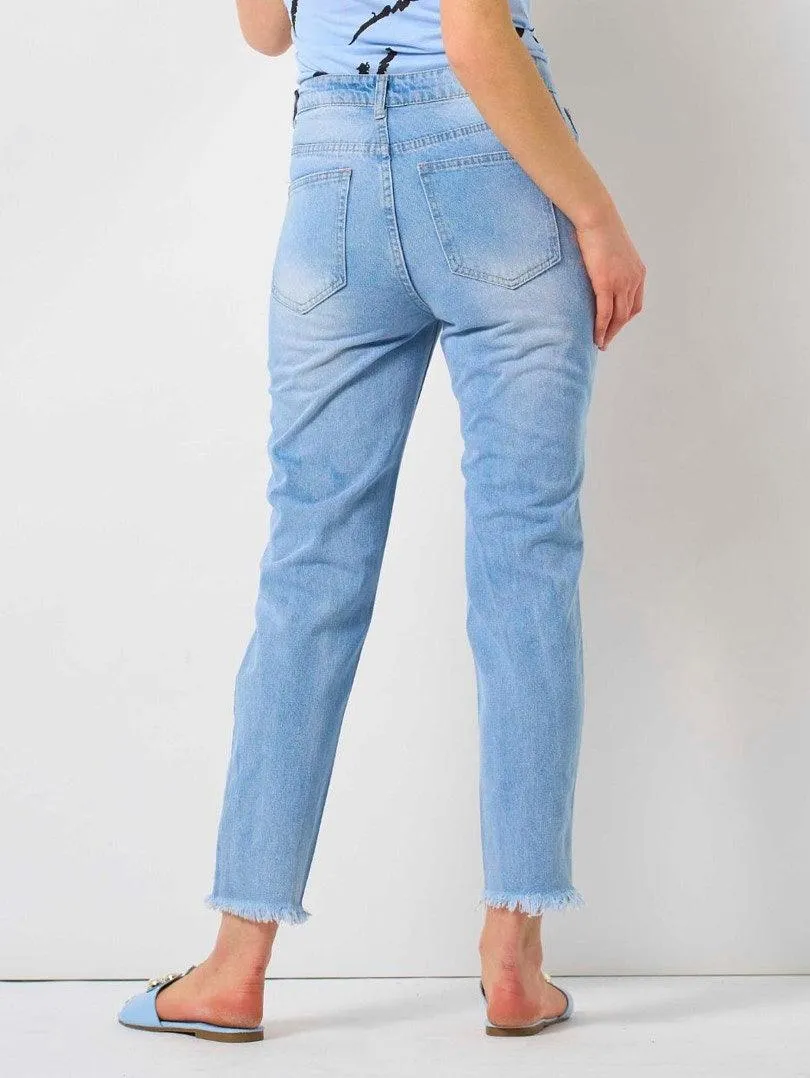 Jeans 5 poches bleu destroy