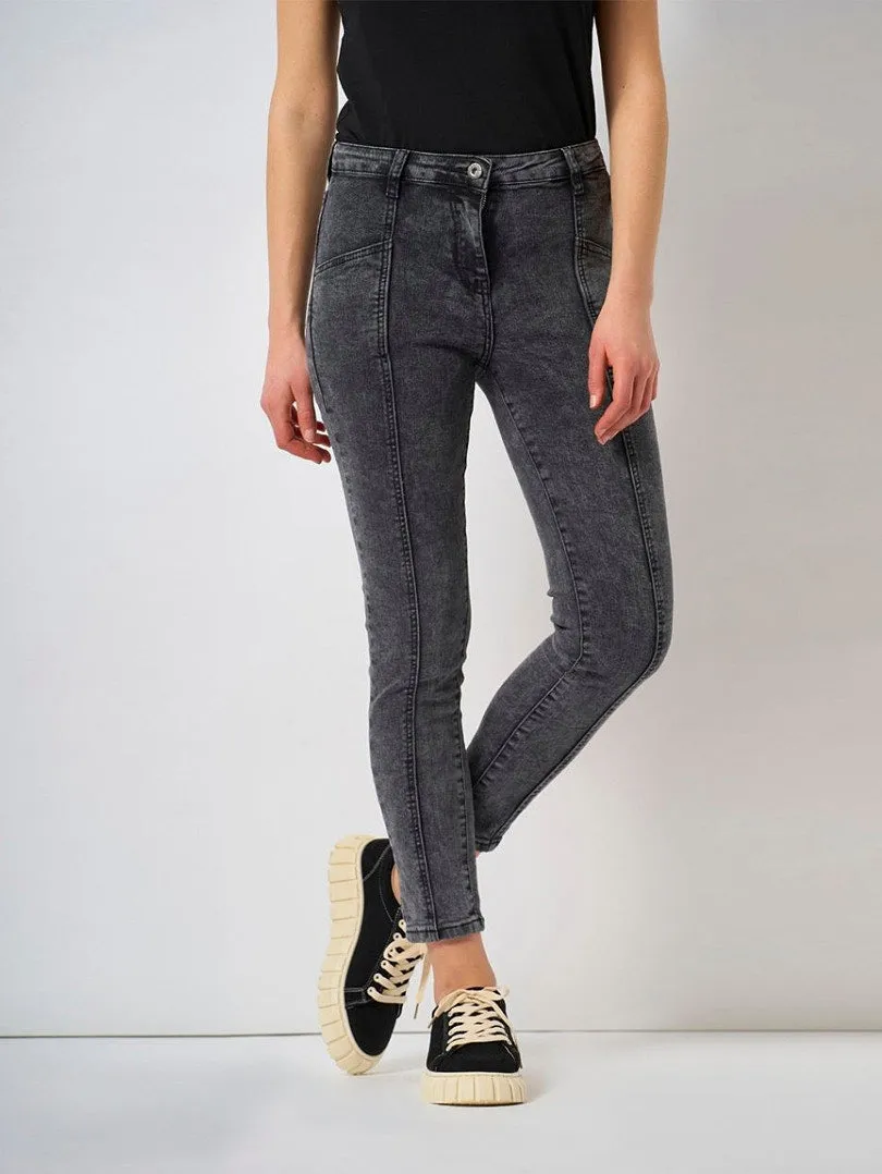 Jeans gris foncé taille haute