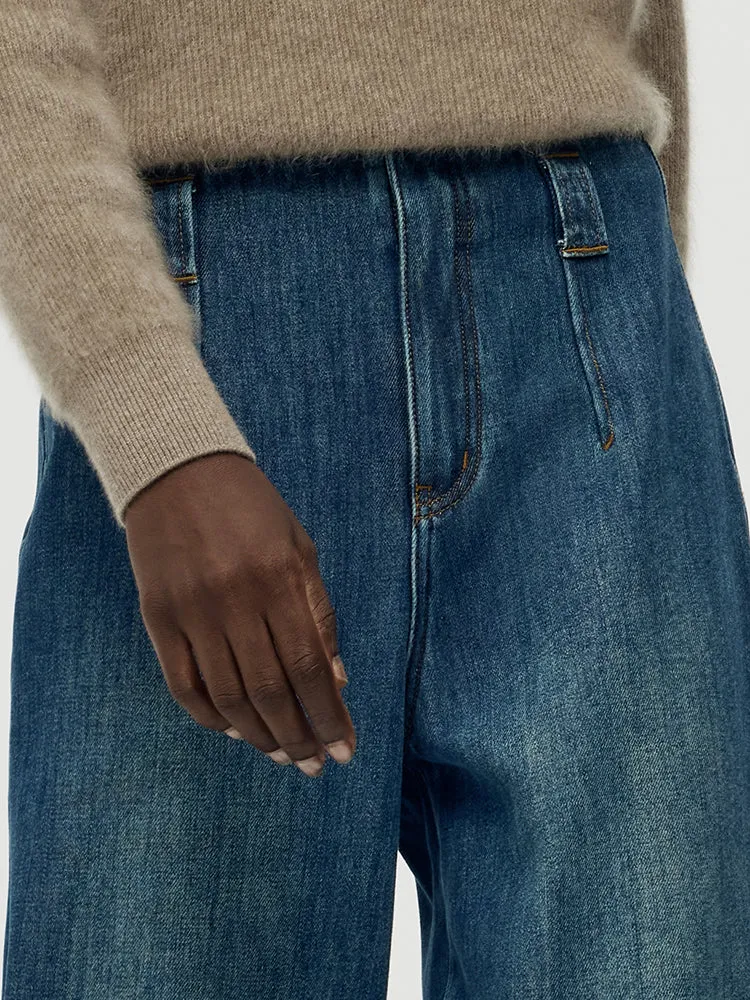 Jeans à jambes larges pour femmes doublés en polaire