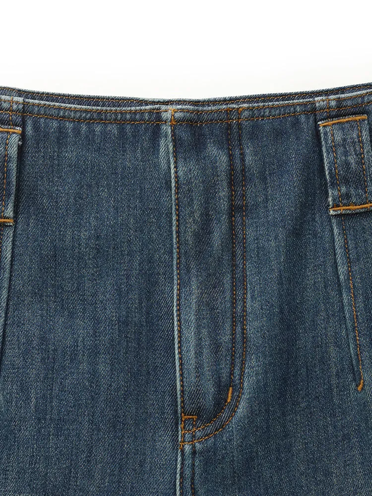 Jeans à jambes larges pour femmes doublés en polaire