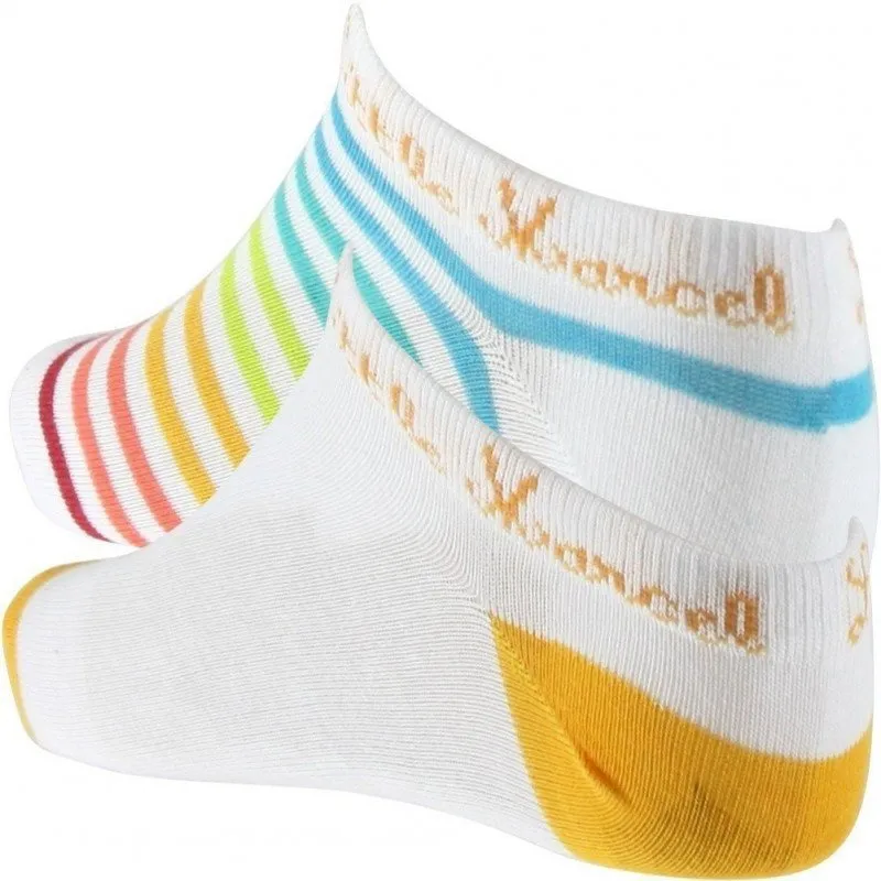 LITTLE MARCEL 2 paires Socquettes Femme Coton CFTCB Rayé Bc Orang