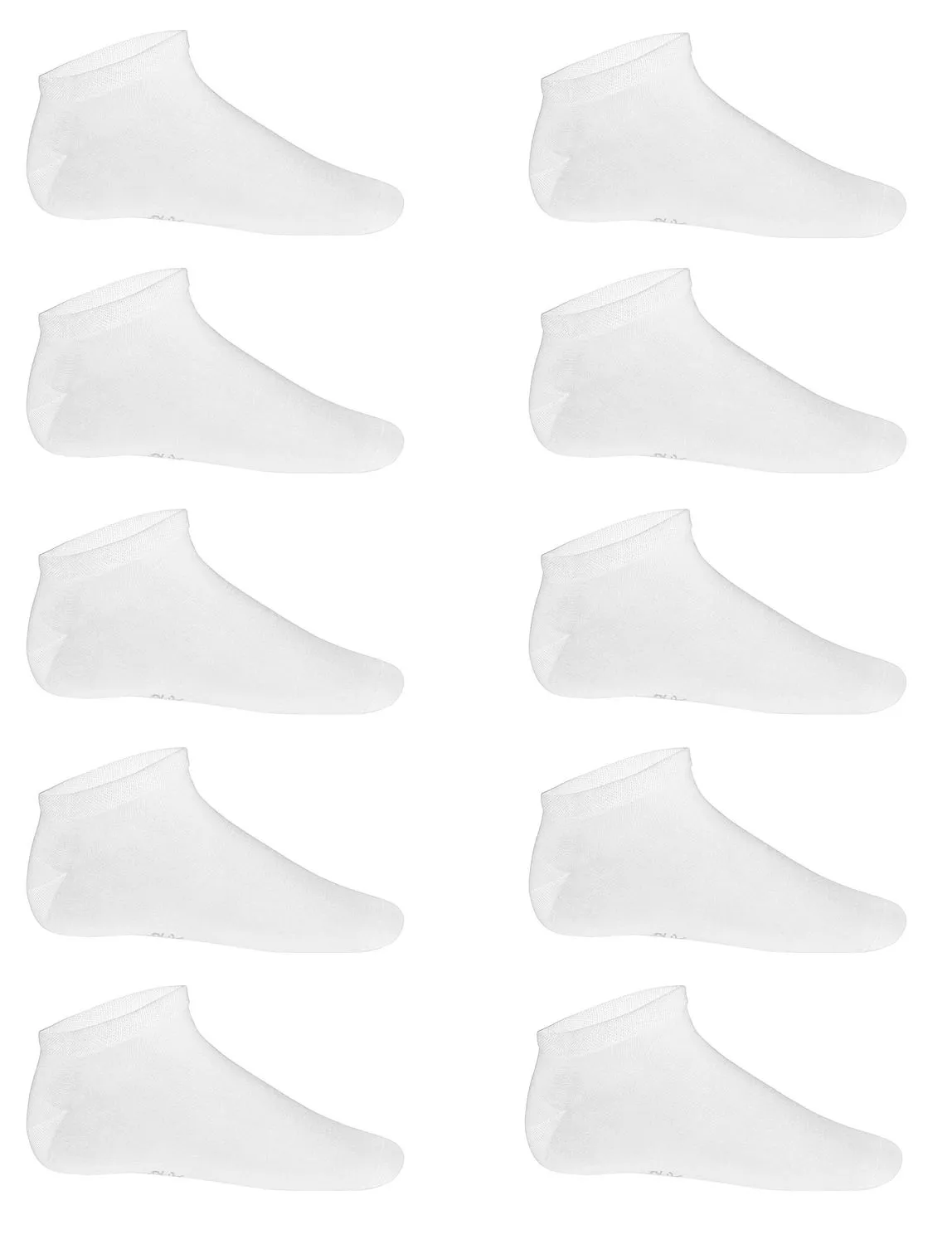 Lot 10 Paires de socquettes invisibles - PA037 - blanc 