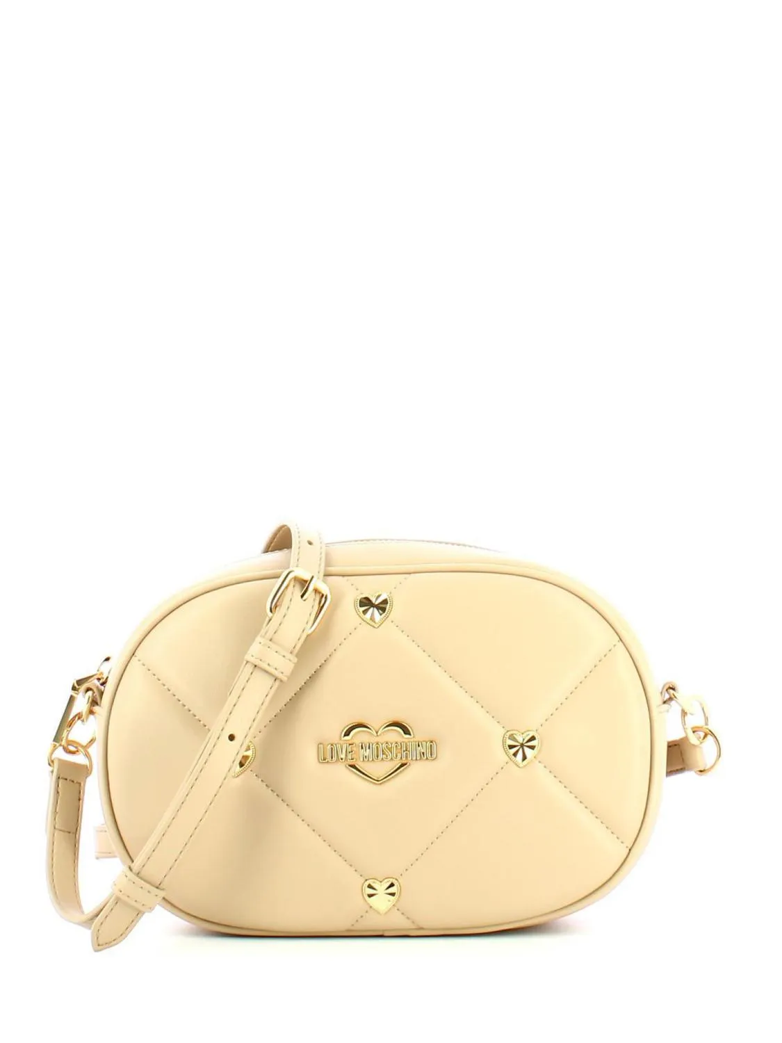 Love Moschino Gold Heart Mini Sac À Bandoulière Crème - Achetez À Prix Outlet!