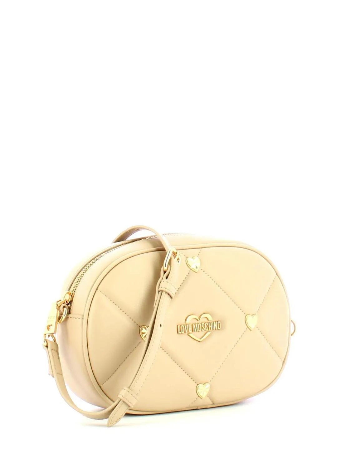 Love Moschino Gold Heart Mini Sac À Bandoulière Crème - Achetez À Prix Outlet!