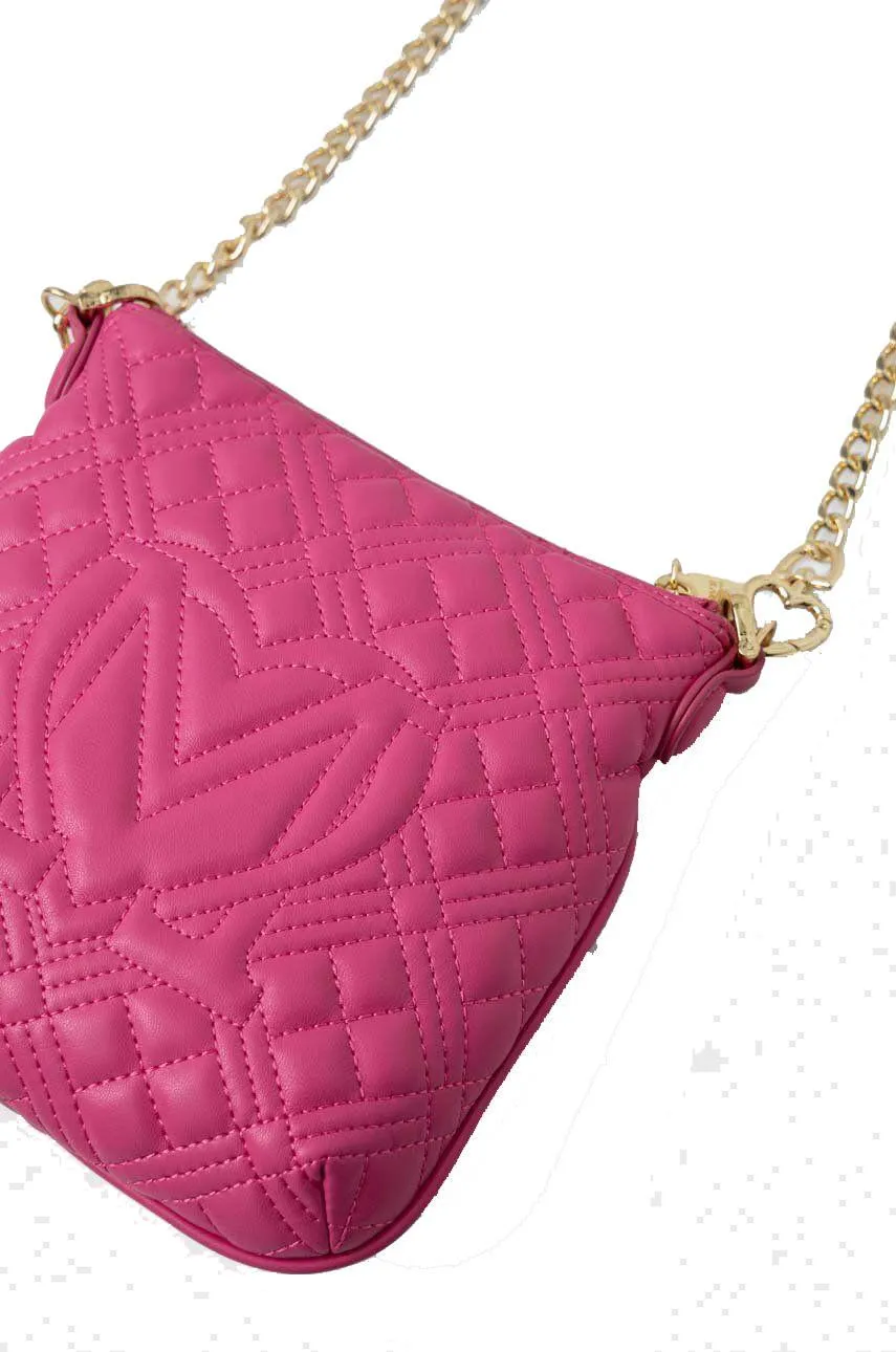 Love Moschino Quilted Chain Mini Sac À Bandoulière Fuchsia - Achetez À Prix Outlet!