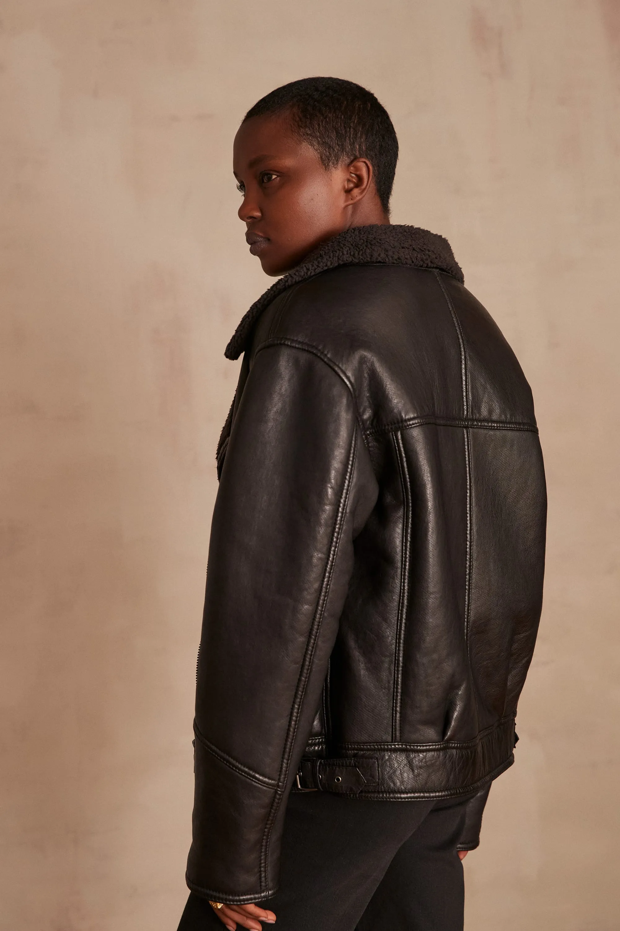 Manteau bombardier Folio LEATHER | Maison 123