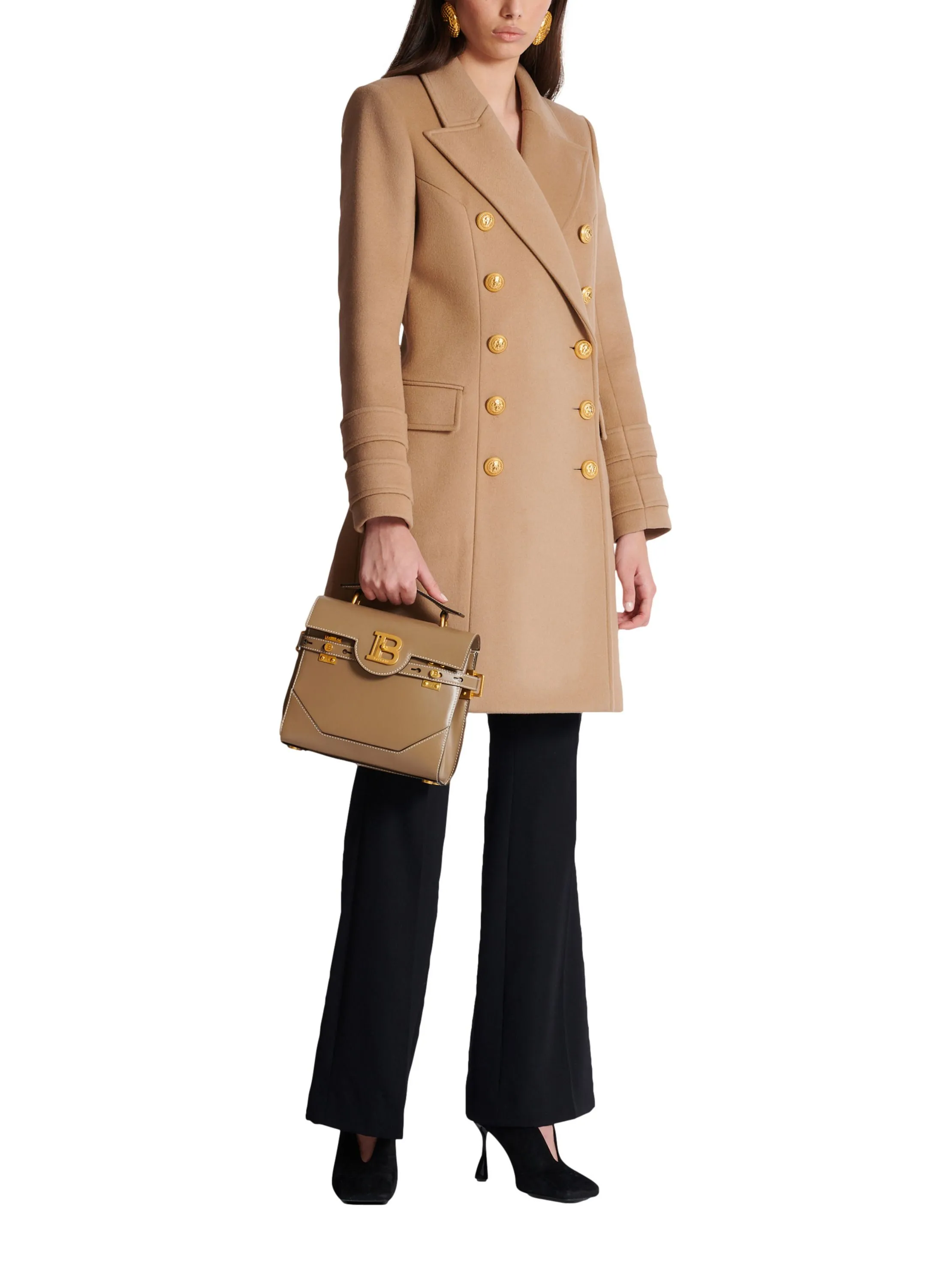 MANTEAU COURT EN LAINE ET CACHEMIRE - BALMAIN pour FEMME | Printemps