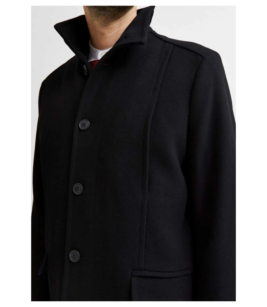 Manteau en laine boutonné