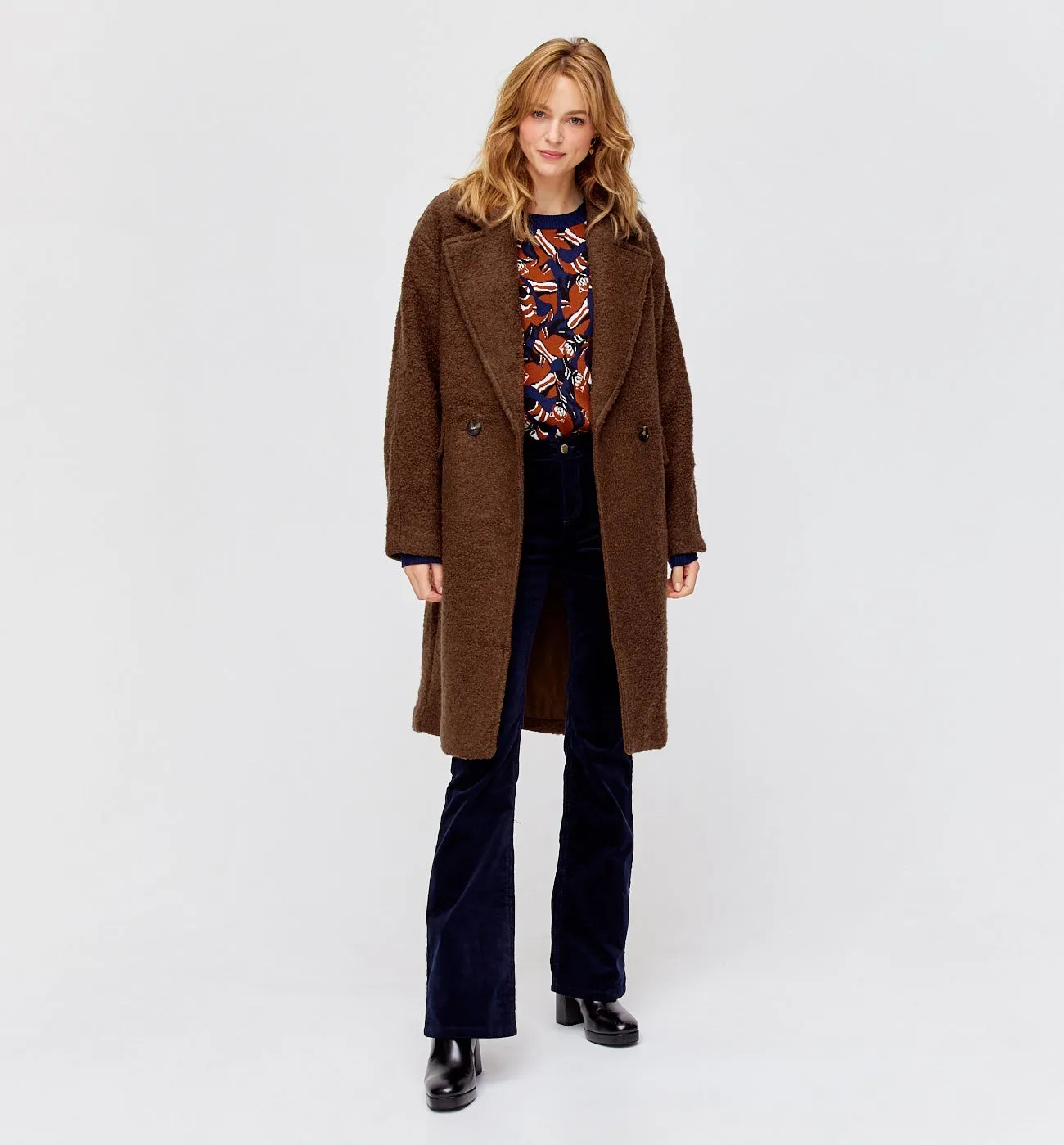 Manteau en laine Femme - Marron