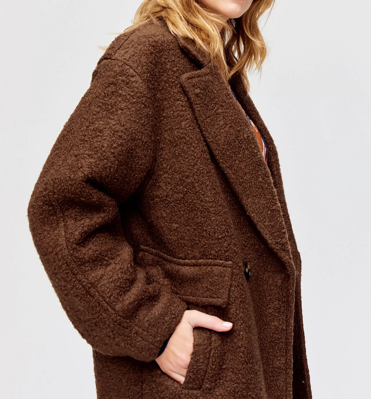 Manteau en laine Femme - Marron