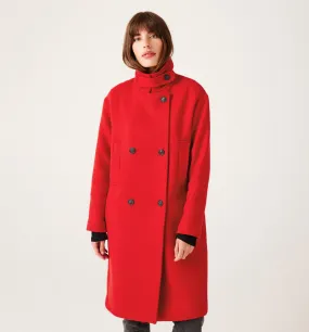 Manteau en laine mélangée - Rouge