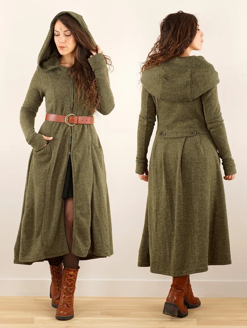 Manteau long à capuche 