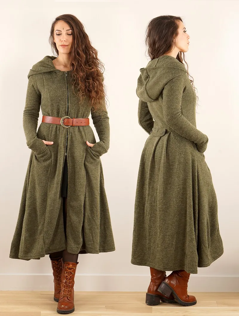 Manteau long à capuche 