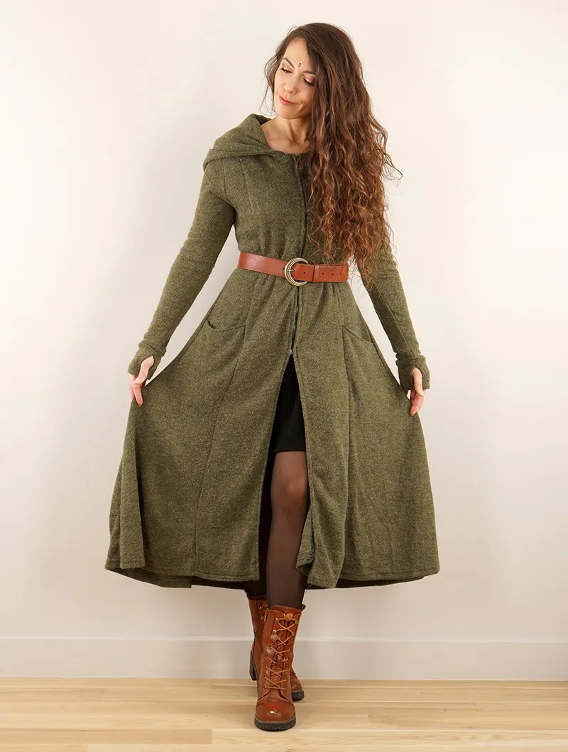 Manteau long à capuche 