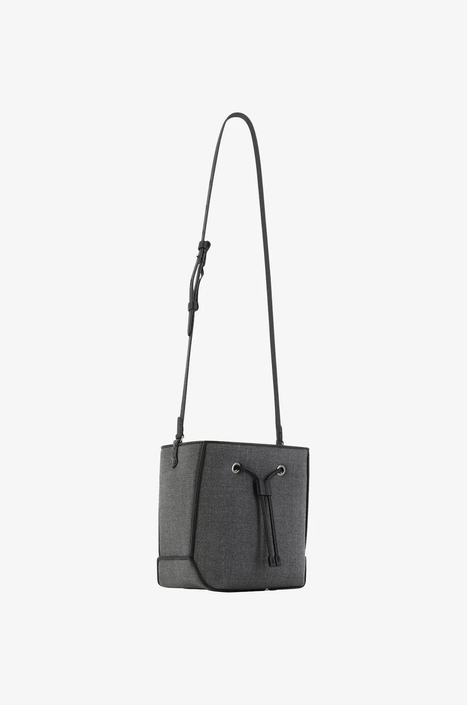 Mini sac porté épaule en gaze de laine et cuir