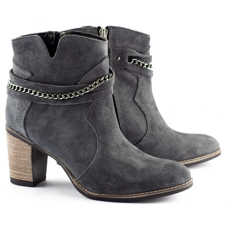 Olivier Boots à chaine Megi gris