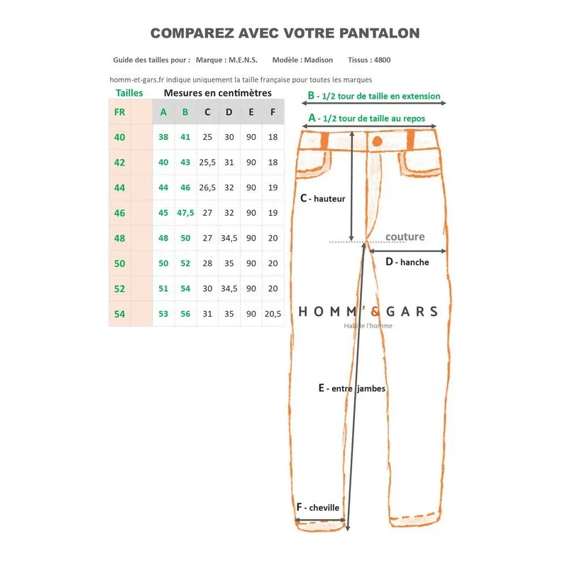 Pantalon MENS Madison marine 4800men