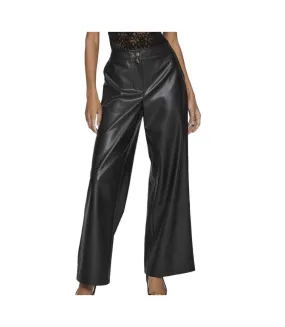 Pantalon Similicuir Noir Femme Vila Vielie Wide