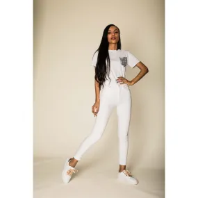 Pantalon stretch skinny blanc Nina Carter - Matière noble 29,90€