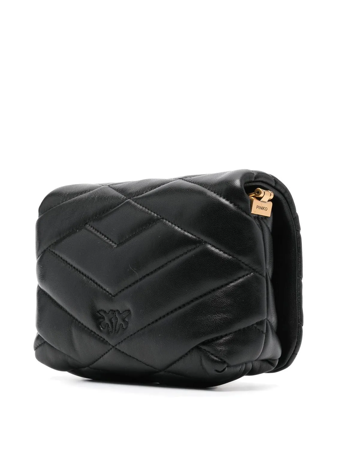 Pinko Love Click Puff Mini Sac En Cuir Matelassé Noir-Or Antique - Achetez À Prix Outlet!