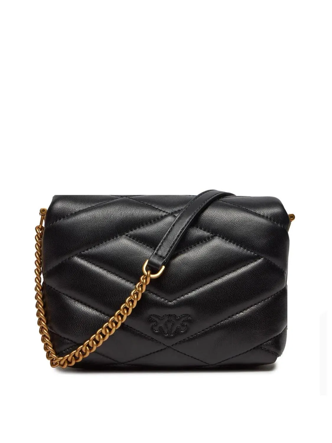 Pinko Love Click Puff Mini Sac En Cuir Matelassé Noir-Or Antique - Achetez À Prix Outlet!