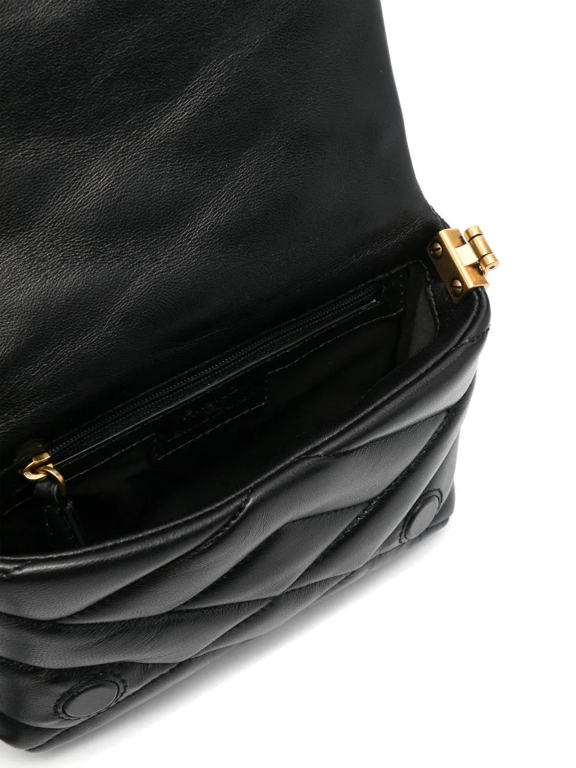 Pinko Love Click Puff Mini Sac En Cuir Matelassé Noir-Or Antique - Achetez À Prix Outlet!