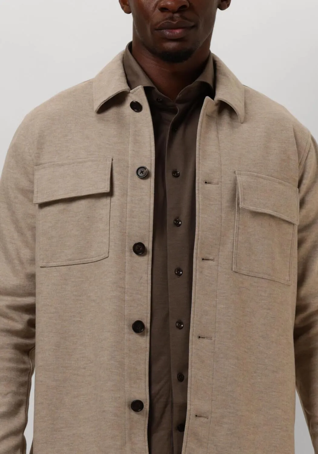 profuomo surchemise overshirt knitted en beige