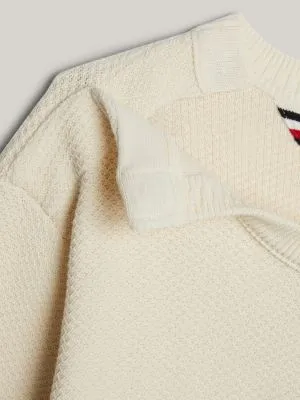 Pull Adaptive colour-block Hilfiger Monotype | Blanc | Tommy Hilfiger