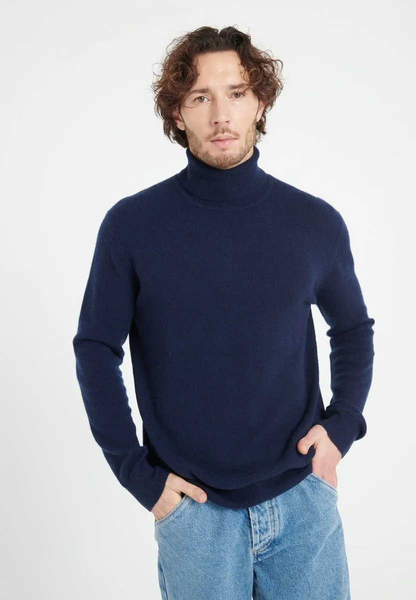 Pull col V cachemire bleu marine homme - LUKE 3