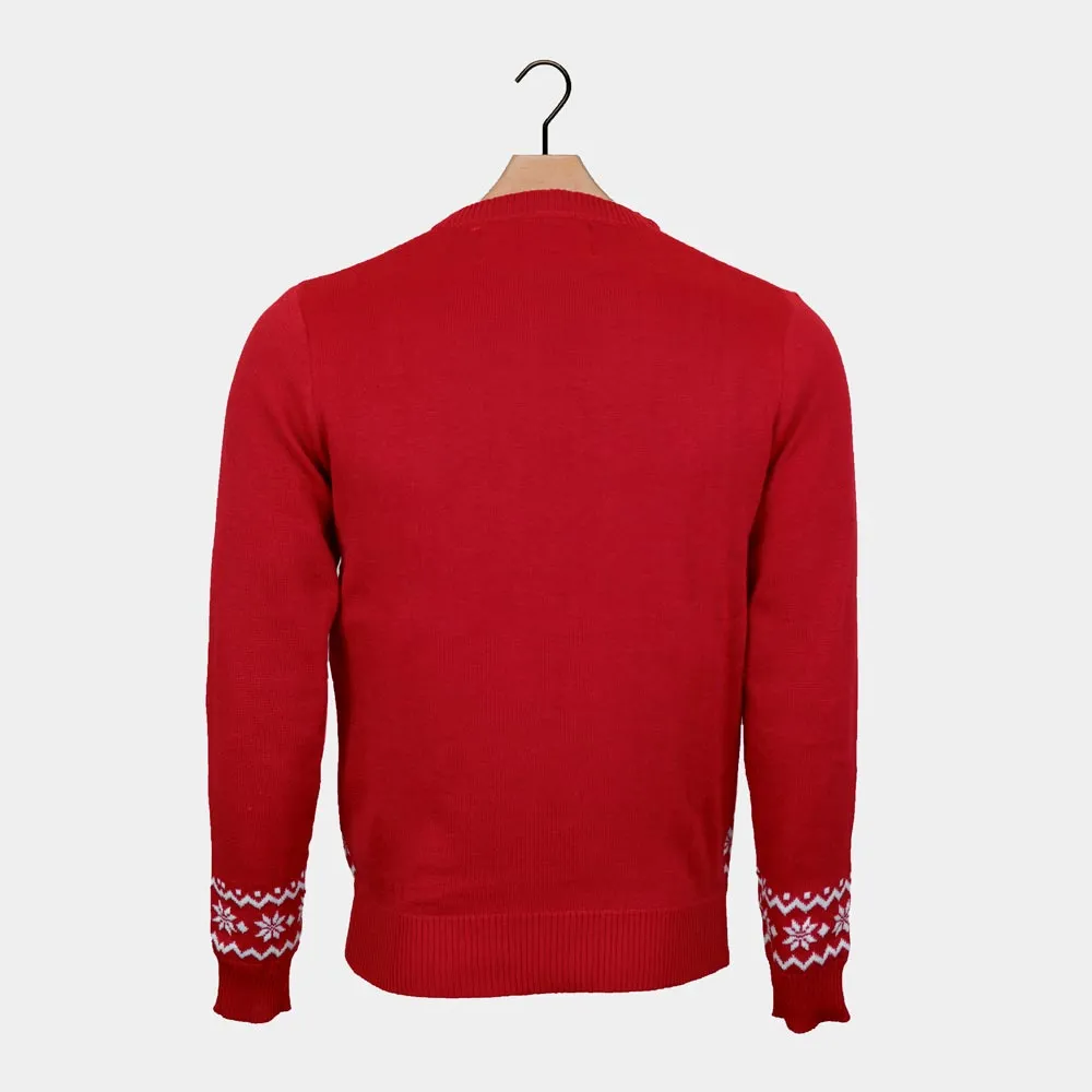 Pull de Nol pour Couple Rouge Renne Rudolph Echarpe