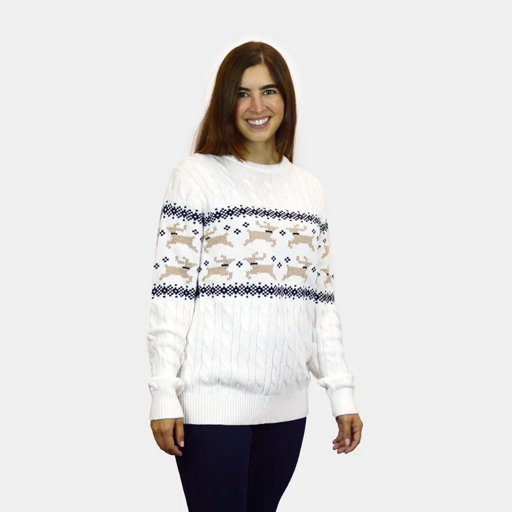 Pull de Nol pour Famille Blanc Chic Alaska