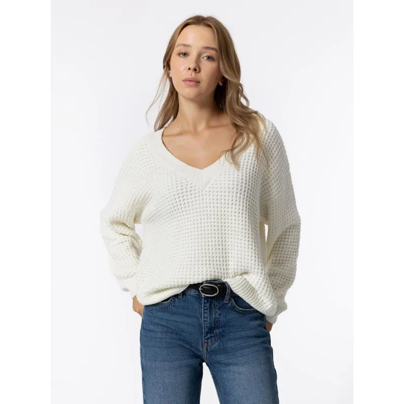 Pull double col v berilde vert femme - Deeluxe | wimod