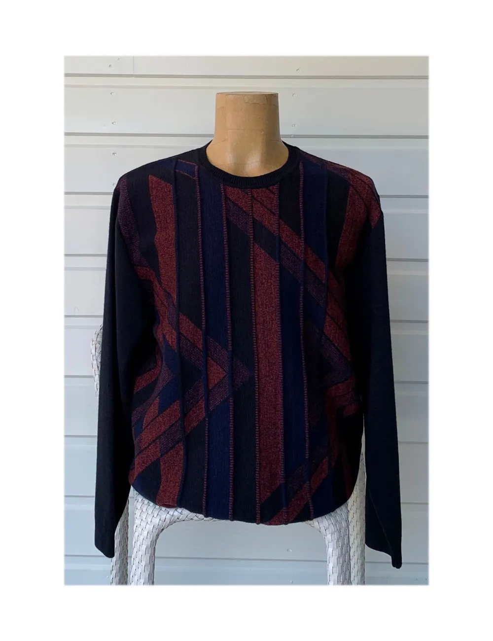 Pull en laine 30% Marine