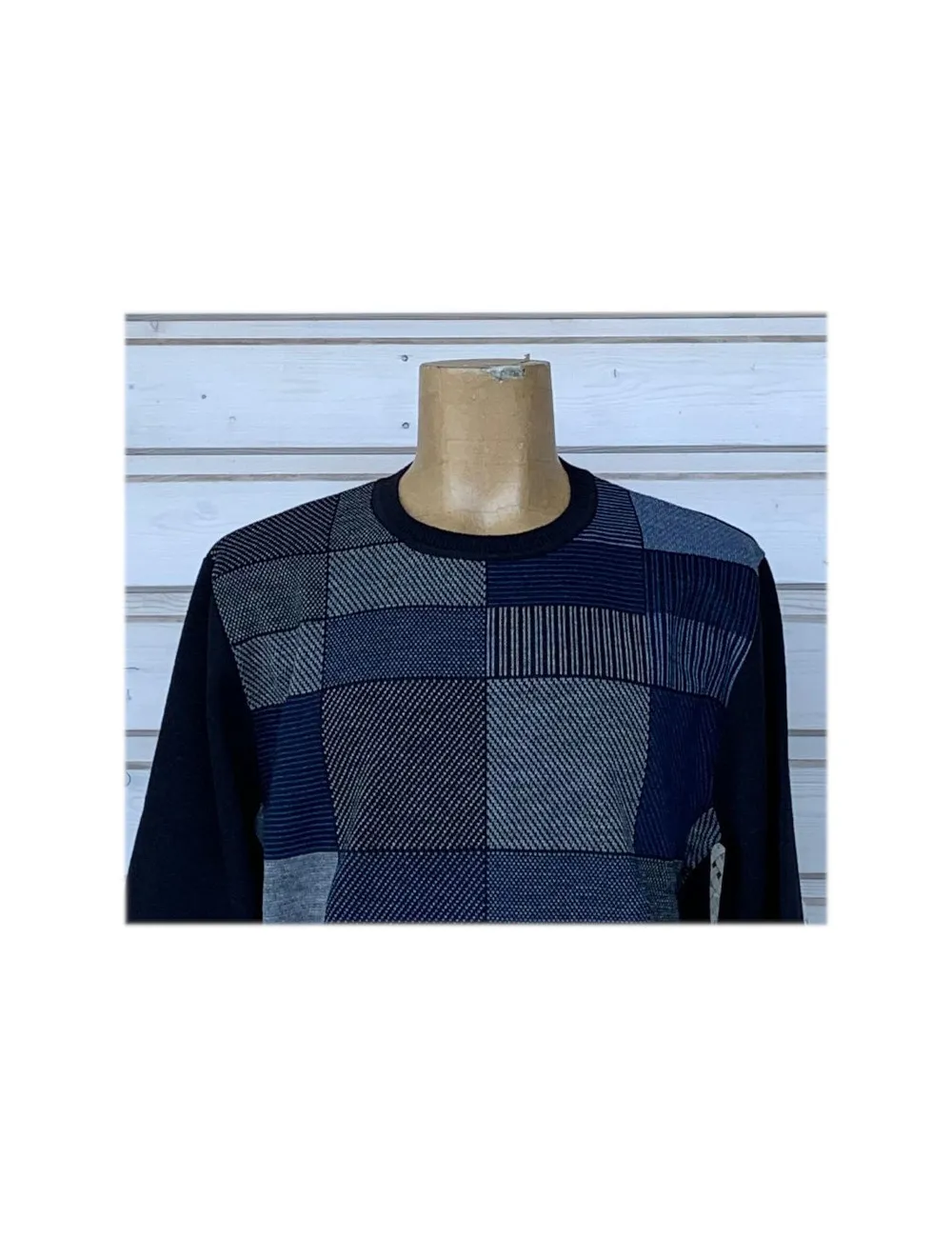 Pull en laine 30% Mérinos Marine