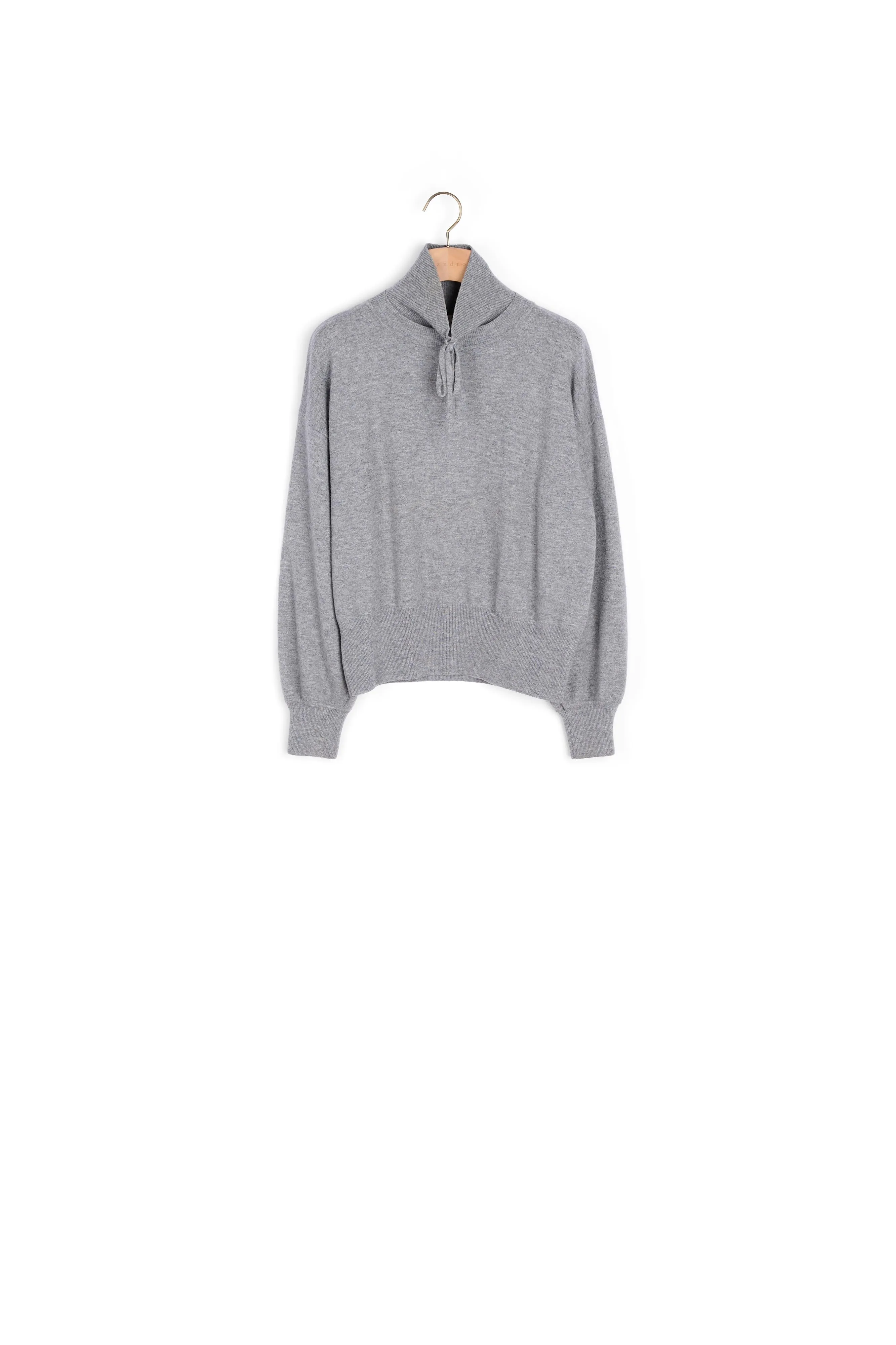 Pull laine et cachemire, col montant