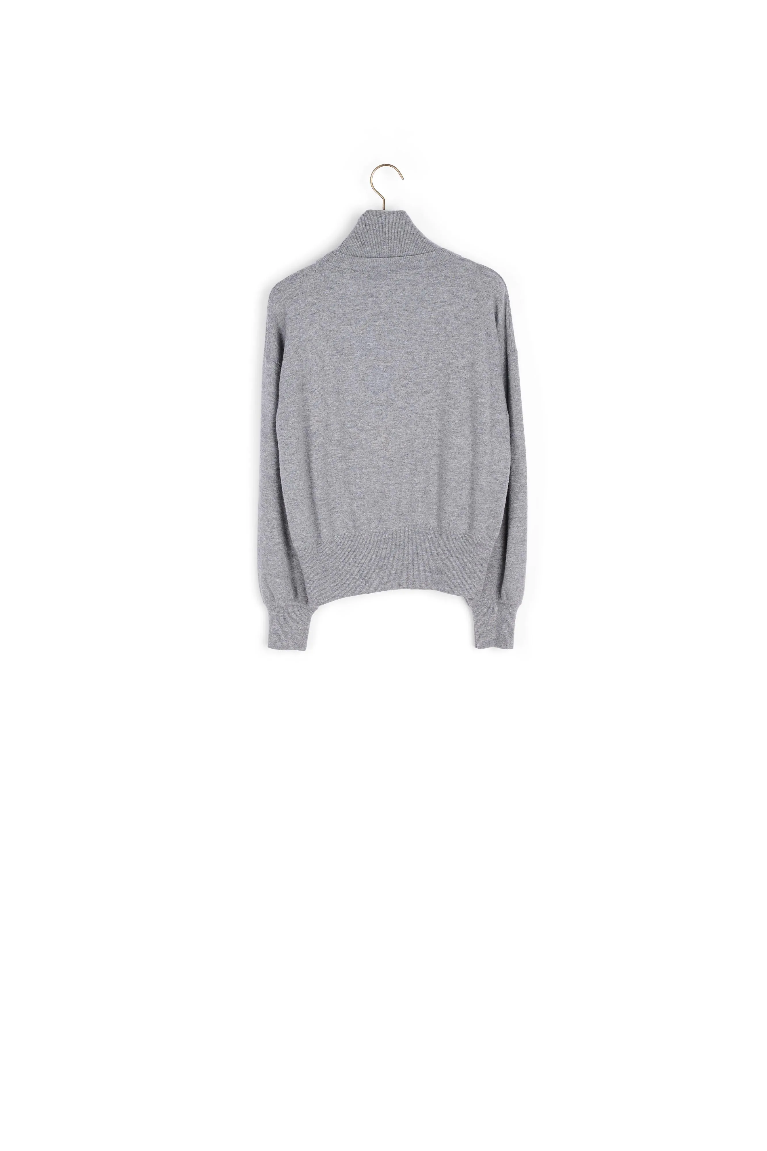 Pull laine et cachemire, col montant