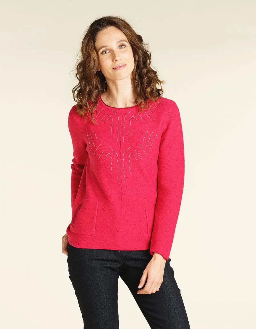 Pull épais rose strass - Pulls