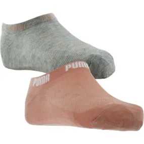 PUMA 2 paires de Socquettes Femme Coton FILET Pêche Souris