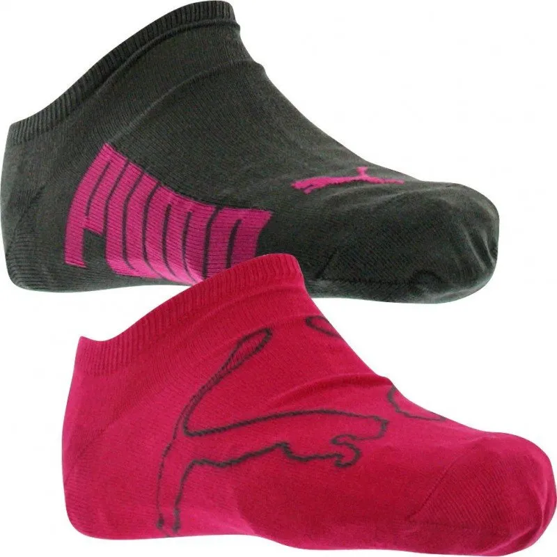 PUMA 2 paires de Socquettes Femme Coton LIFESTYLE Gris Rose