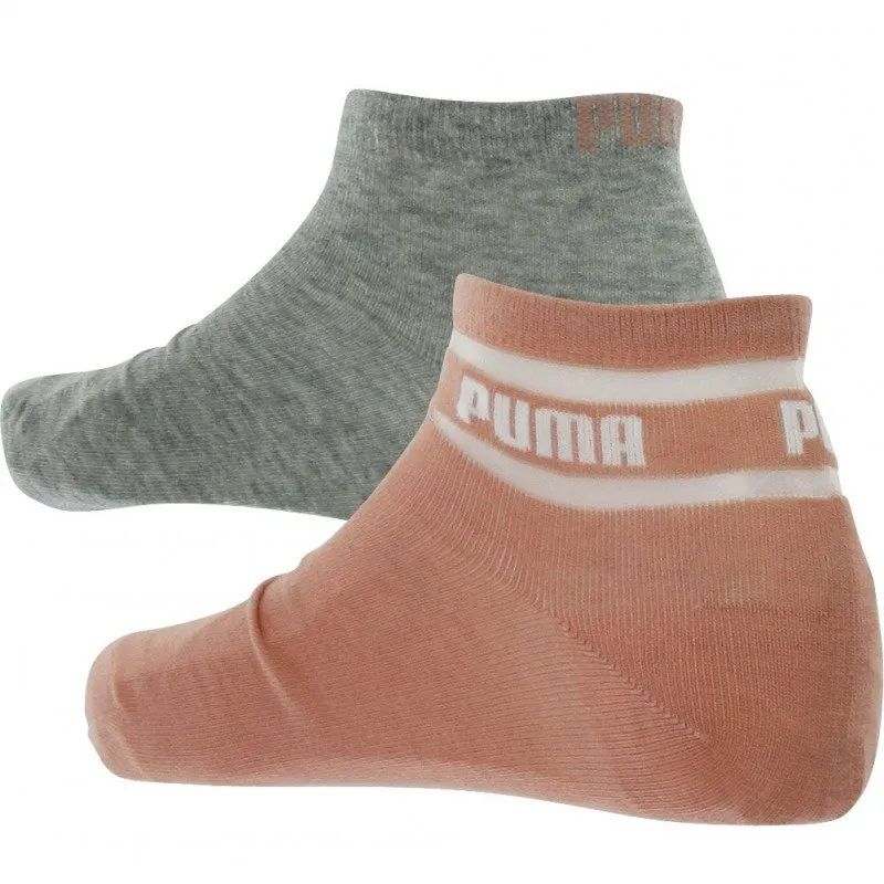 PUMA 2 paires de Socquettes Femme Coton PLAIN Pêche Souris